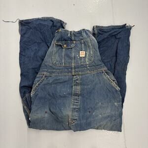 Vintage 50s Red Camel Denim Workwear Overalls 40x29